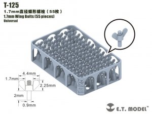 E.T. Model T-125 1.7mm Wing Bolts 55 pieces