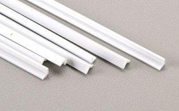 Plastruct 90507 Kątownik L 8,0mm x 8,0mm x 0,9mm - 600mm (Styrene White) / 4 szt.