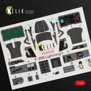 KELIK K48048 F-35B LIGHTNING II INTERIOR 3D DECALS FOR KITTY HAWK KIT 1/48