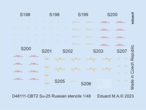Eduard D48111 Su-25 Russian stencils ZVEZDA 1/48