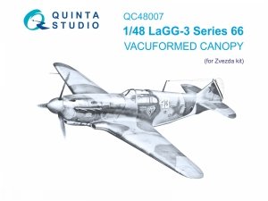 Quinta Studio QC48007 LaGG-3 Series 66 vacuumed clear canopy, 1 pcs, (Zvezda) 1/48