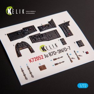 KELIK K72052 JUNKERS JU87D-3N/D-7 - INTERIOR 3D DECALS FOR FUJIMI/HOBBY 2000 KIT 1/72