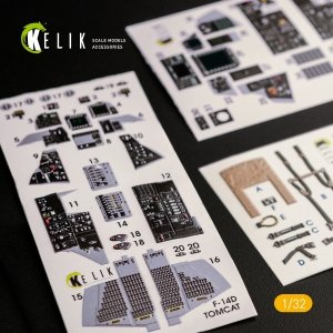 KELIK K32014 F-14D SUPER TOMCAT - INTERIOR 3D DECAL FOR TRUMPETER KIT 1/32