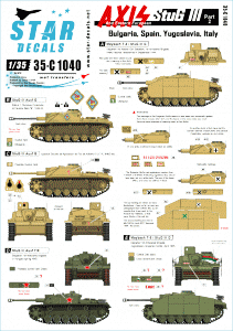Star Decals 35-C1040 Axis/Eastern European StuG III (2) 1/35