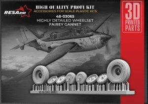 RESArm 48-03065 Fairey Gannet - Wheels under load (3D resin printing) 1/48