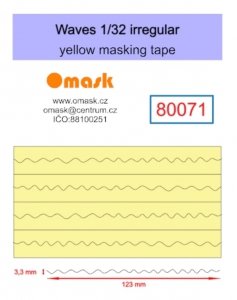 Omask 80071 irregular waves 3.3x123mm (yellow masking tape) 1/32