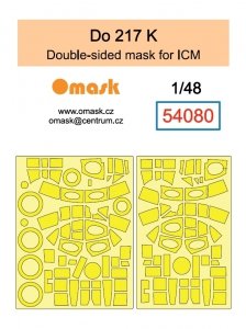 Omask 54080 Do 217 K double-sided mask (for ICM) clear parts yellow masking tape 1/48