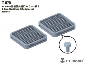 E.T. Model T-070 0.7mm Rivet Head B (240 pieces) ( nity )