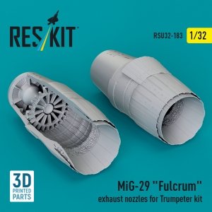 RESKIT RSU32-0183 MiG-29 Fulcrum exhaust nozzles for Trumpeter kit (3D Printed) 1/32