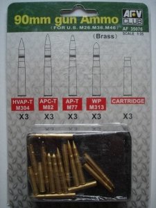 AFV Club 35076 90mm Gun Ammo 1/35