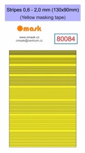 Omask 80084 Stripes 0,6 - 2,0 mm (130x90mm) Yellow masking tape