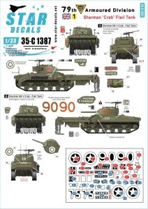 Star Decals 35-C1387 Sherman 'Crab' Flail tank. British 79th Armoured Division. Based on the Sherman Mk V. 1/35