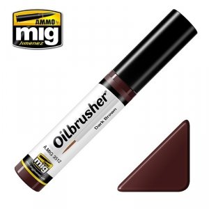 AMMO of Mig Jimenez 3512 Oilbrusher DARK BROWN - farba olejna z pędzelkiem