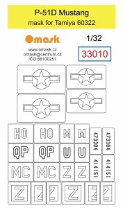 Omask 33010 P-51D Mustang mask (for Tamiya 60322) 1/32