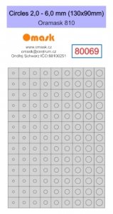 Omask 80069 Circles 2,0-6,0 mm (130x90mm) Oramask foil