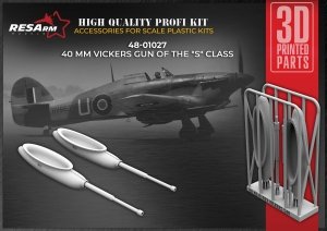RESArm 48-01027 VICKERS 40 HURRICANE D - 40 mm Vickers gun class “S” (3D resin printing) 1/48
