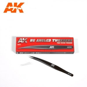 AK Interactive AK9161 HG ANGLED TWEEZERS 01 THIN TIPPED