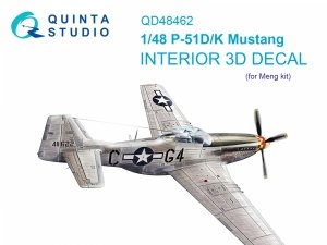 Quinta Studio QD48462 P-51D/K 3D-Printed coloured Interior on decal paper (Meng) 1/48