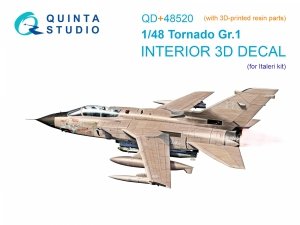 Quinta Studio QD+48520 Tornado Gr.1 3D-Printed & coloured Interior on decal paper (Italeri) (with 3D-printed resin parts) 1/48