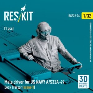 RESKIT RSF32-0074 Male driver for US NAVY A/S32A-49 Deck Tractor (scene 3) (1 pcs) (3D Printed) (1/32)