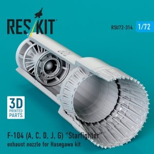 RESKIT RSU72-0314 F-104 (A, C, D, J, G) Starfighter exhaust nozzle for Hasegawa kit (3D Printed) 1/72