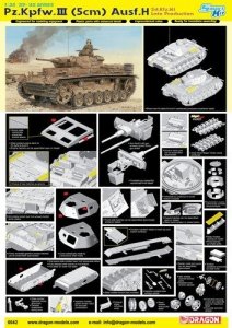 Dragon 6642 German PzKpfw.III (5cm) Ausf.H Sd.Kfz.141 Late Production Version (1:35)