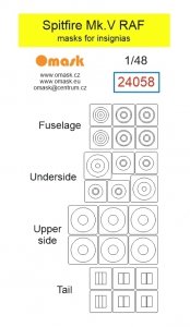 Omask 24058 Spitfire Mk.V RAF masks for insignias 1/48