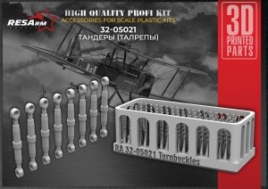 RESARM 32-05021 Turnbuckles TYPE 1 (3D resin printing) 1/48