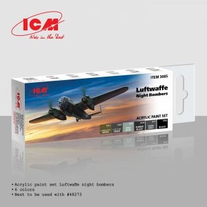 ICM 3085 Acrylic paint set for Luftwaffe night bombers 12ml x6