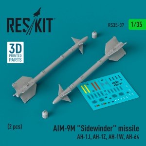 RESKIT RS35-0037 AIM-9M Sidewinder missile (2 pcs) (3D Printed) 1/35