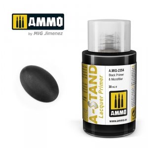 Ammo of Mig 2354 A-STAND Black Primer & Microfiller 30ml
