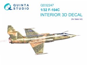 Quinta Studio QD32247 F-104C 3D-Printed & coloured Interior on decal paper (Italeri) 1/32