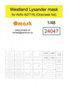 Omask 24047 Westland Lysander mask (for Airfix A07116 - Oramask foil) 1/48