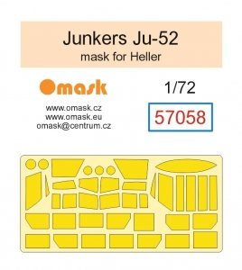 Omask 57058 Junkers Ju-52 Mask (for Heller) yellow masking tape 1/72 