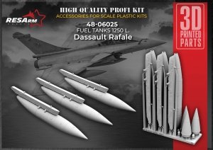 RESARM 48-06025 Dassault RAFALE 1250 L - fuel tanks (3D resin printing) 1/48