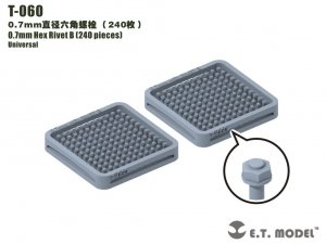 E.T. Model T-060 0.7mm Hex Rivet (240 pieces) ( nity )