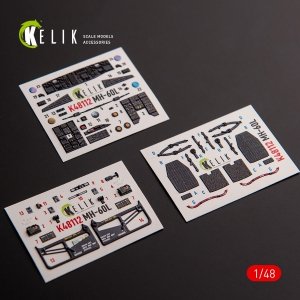 KELIK K48112 MH-60L Black Hawk - interior 3D decals for ICM kit 1/48