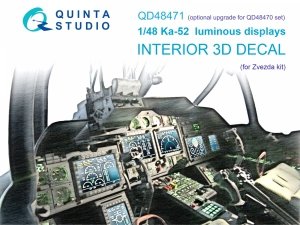 Quinta Studio QD48471 Ka-52 luminous displays for QD48470/QDS-48470 sets (Zvezda) 1/48