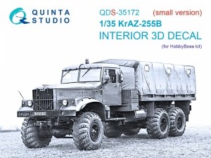 Quinta Studio QDS-35172 KrAZ-255B 3D-Printed & coloured Interior on decal paper (HobbyBoss) (Small version) 1/35