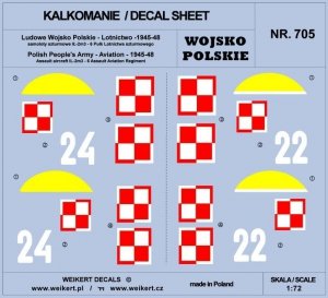 Weikert Decals DEC705 Wojsko Polskie - samoloty szturmowe Ił2M3 - 6 Pułk Lotnictwa Szturmowego 1/72