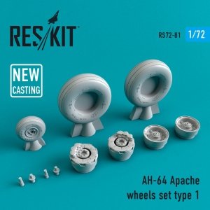 RESKIT RS72-0081 AH-64 APACHE WHEELS SET TYPE 1 1/72