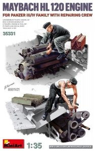 Miniart 35331 MAYBACH HL 120 ENGINE FOR PANZER III/IV FAMILY WITH REPAIR CREW 1/35
