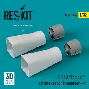 RESKIT RSU32-0154 F-14D Tomcat air intakes for Trumpeter kit (3D Printed) 1/32