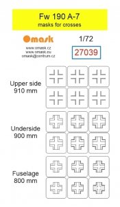Omask 27039 Fw 190 A-7 masks for crosses 1/72