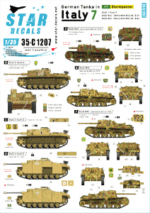 Star Decals 35-C1207 German tanks in Italy # 7 Sturmpanzer 1/35