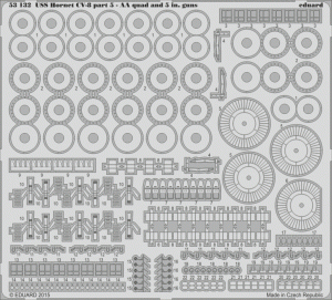 Eduard 53132 USS Hornet CV-8 part 5 - AA quad and 5 in guns MERIT 1/200