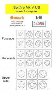 Omask 24059 Spitfire Mk.V US masks for insignias 1/48