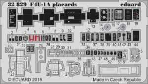 Eduard 32829 F4U-1A placards 1/32 Tamiya