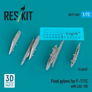RESKIT RS72-0501 Pivot pylons for F-111C with LAU-105 (4 pcs) (1/72)