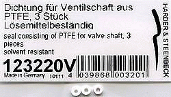 Harder & Steenbeck 123220V Uszczelka teflonowa trzpienia zaworka H&S + Hansa 3szt 
